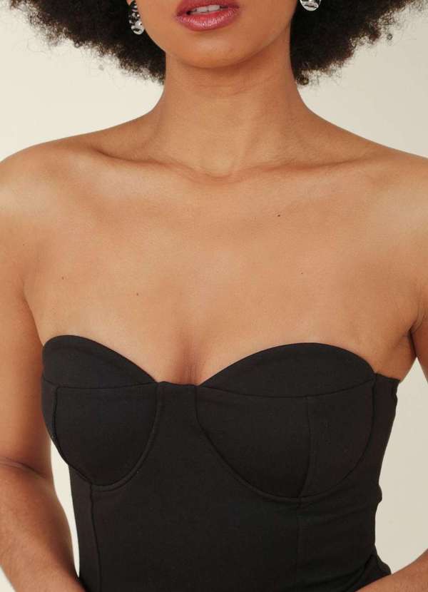 Pop Me - Vestido Malha Tomara que Caia com Recorte no Busto Preto 3