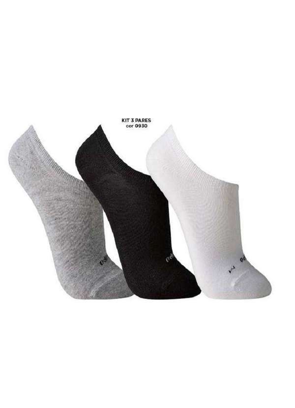 Lupo - Meia Lupo Sapatilha Kit C/3 Cinza, Branco,Preto 41-44-03270 Preto
