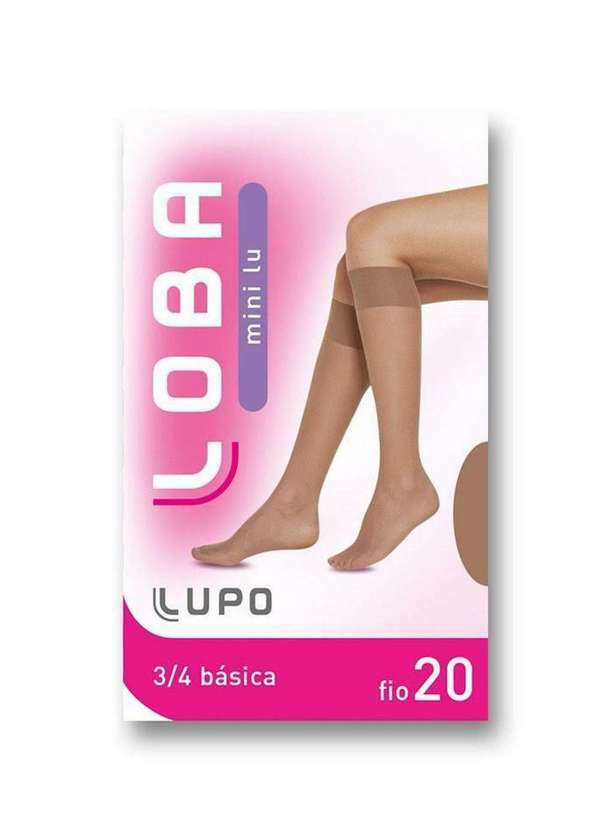 Lupo - Meia Lupo 3/4 Mini Lu Loba - Fio 20 - 5510-001 Tamanho Unico Preto