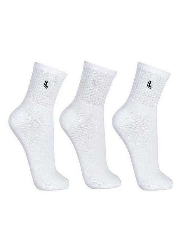 Lupo - Meia Lupo Kit 3 pares Cano Médio Branco G 03245-089-0900-G Branco