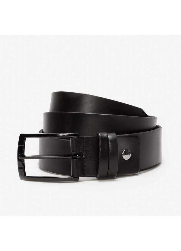 Democrata - Cinto Democrata de Couro Masculino Fit Estreito Cin0539 Preto