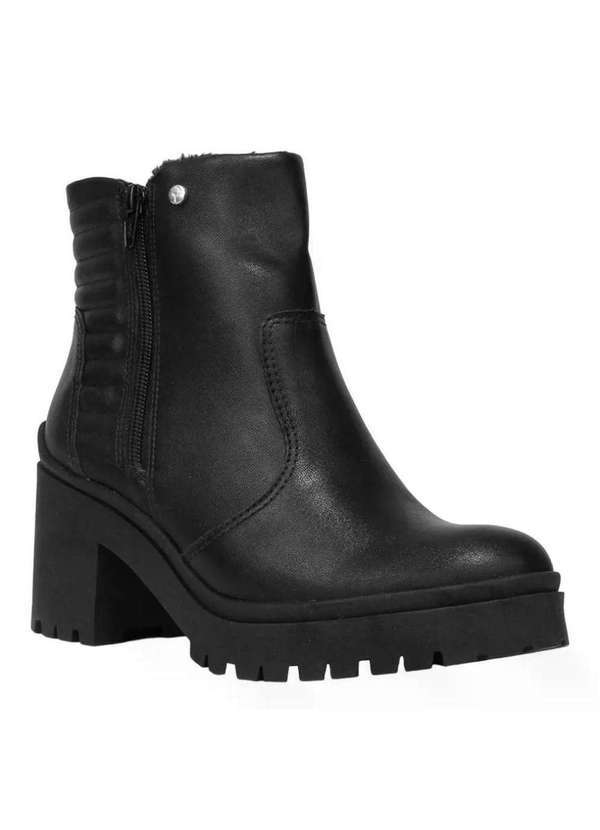Ramarim - Bota Ramarim Coturno Ankle Boot Pelinho Preto 2350102-0001 Preto