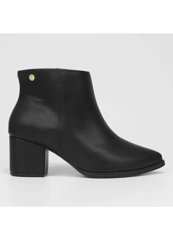 Vizzano - Bota Vizzano Cano Curto Bico Fino Salto Bloco Preto 3084100 Preto