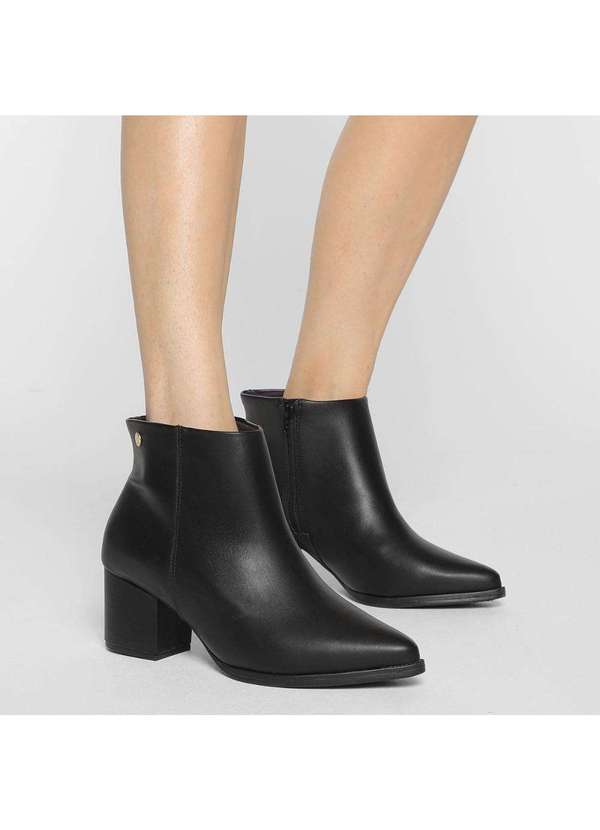 Salto Fino Bota Cano Curto Vizzano Salto Bloco Feminina Bota Cano