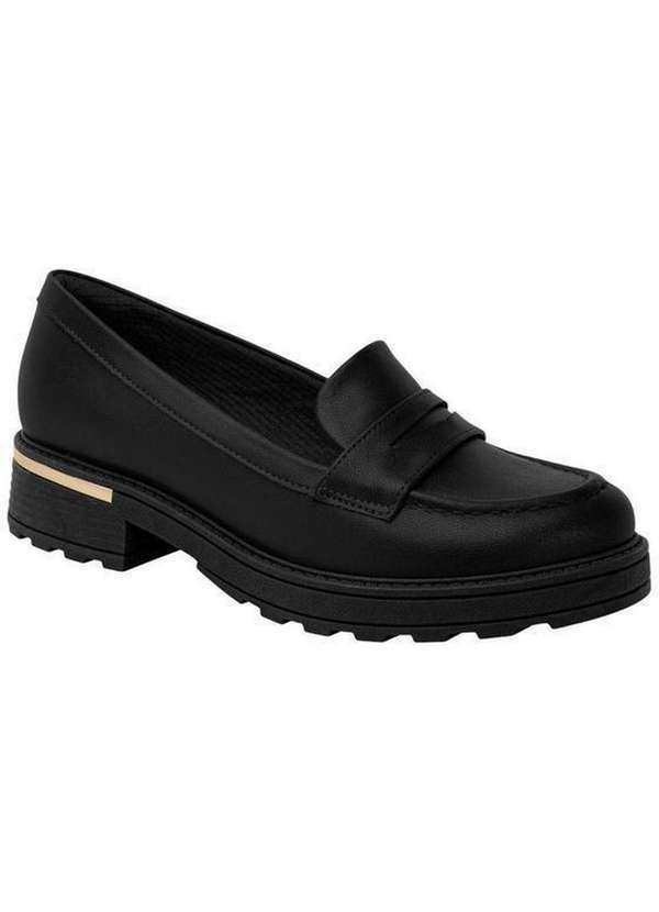 Piccadilly - Mocassim Piccadilly Loafer Maxi Feminino Preto 735006-26 Preto