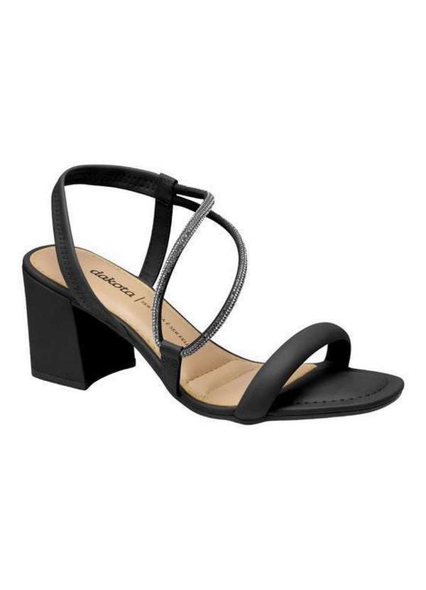 Dakota - Sandalia Dakota Salto Grosso Bico Quadrado Festa Preto Y6181 Preto