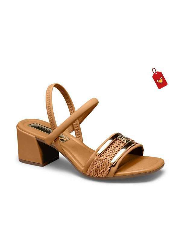 Mississipi - Sandália Mississipi de Salto Bloco Mb832 Camel