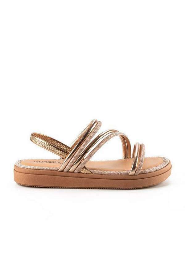 Mississipi - Sandália Mississipi Flatform Rose Metalizada Mi592-0003 Rose