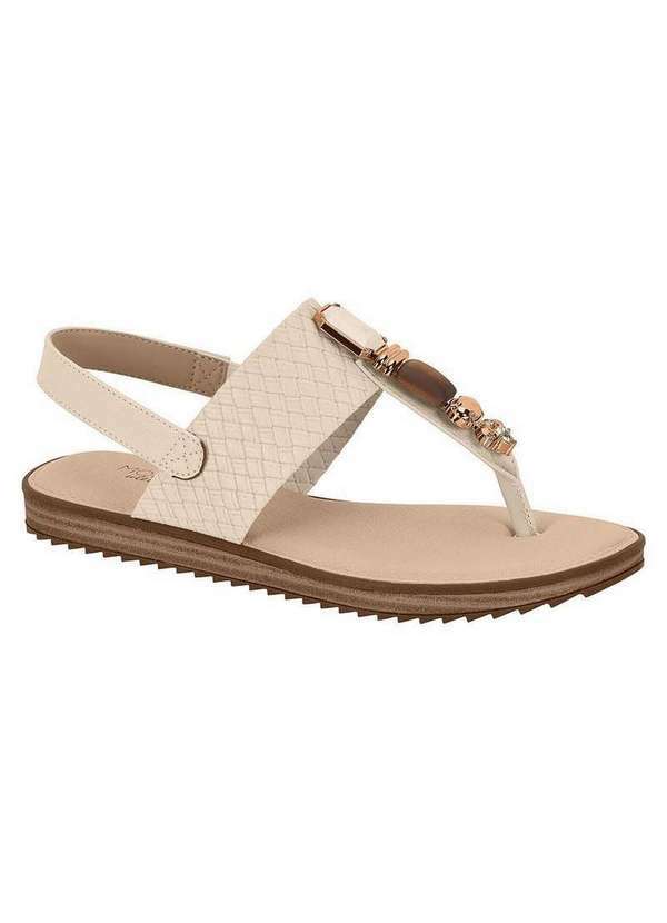 Modare - Sandalia Modare Esporão Conforto Pedrarias Creme 7141120c Creme