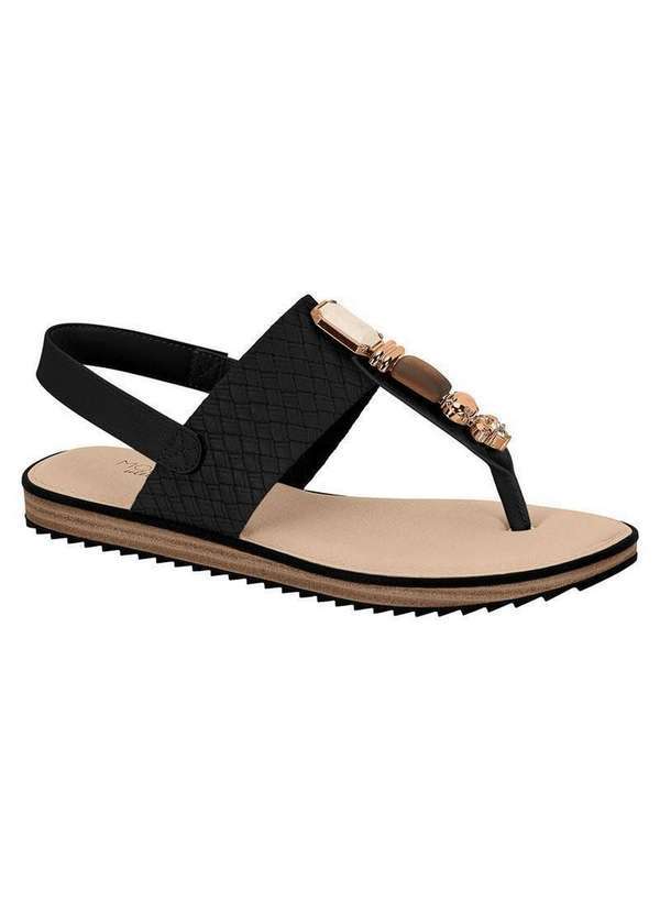 Modare - Sandalia Modare Esporão Conforto Pedrarias Preto 7141120p Preto