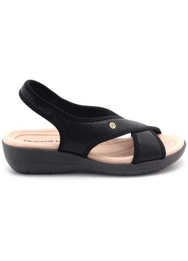Piccadilly - Sandalia Piccadilly Fascite Plantar Calce Fácil 239011-6 Preto