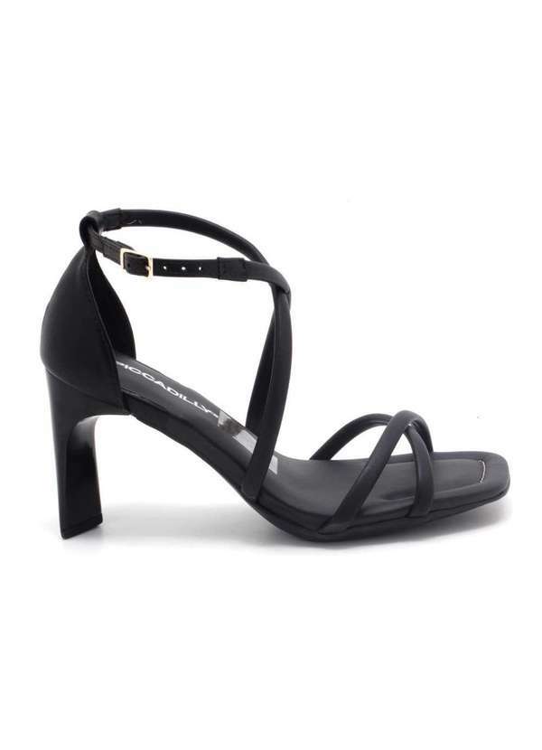 Piccadilly - Sandália Piccadilly Tiras Salto Geométrico Feminino 655007-9 Preto