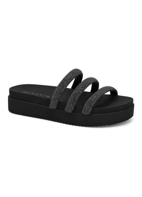 Ramarim - Sandália Ramarim Papete com Strass Preta 2442101-2 Preto
