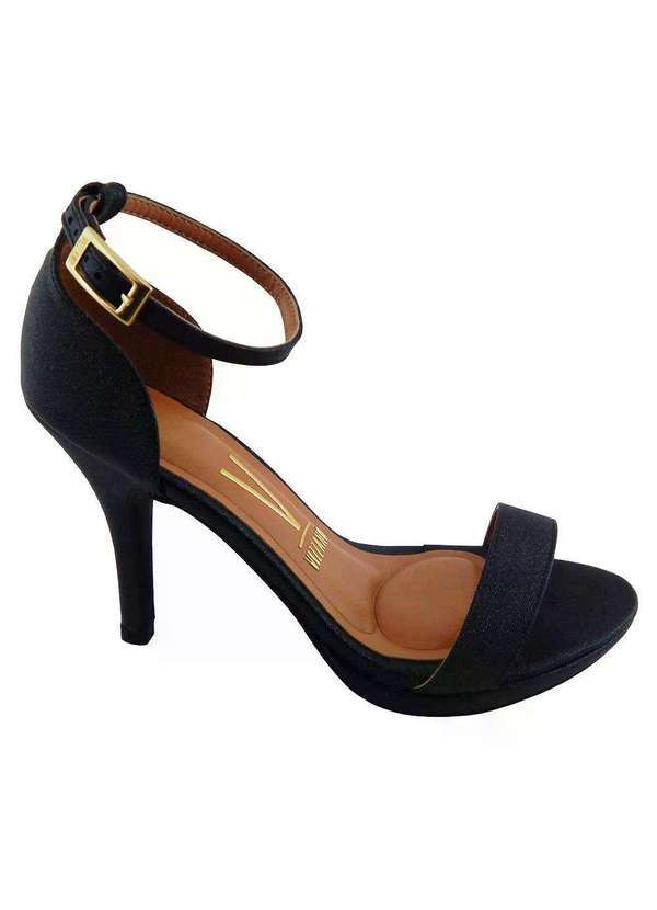 Vizzano - Sandália Vizzano Glitter Brilho Salto Alto Preto 6210655pg Preto Gliter