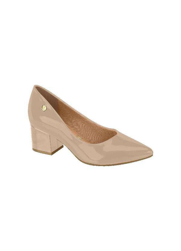 Vizzano - Sapato Vizzano Salto Bloco Feminino Bege Verniz 1220315 Bege Verniz