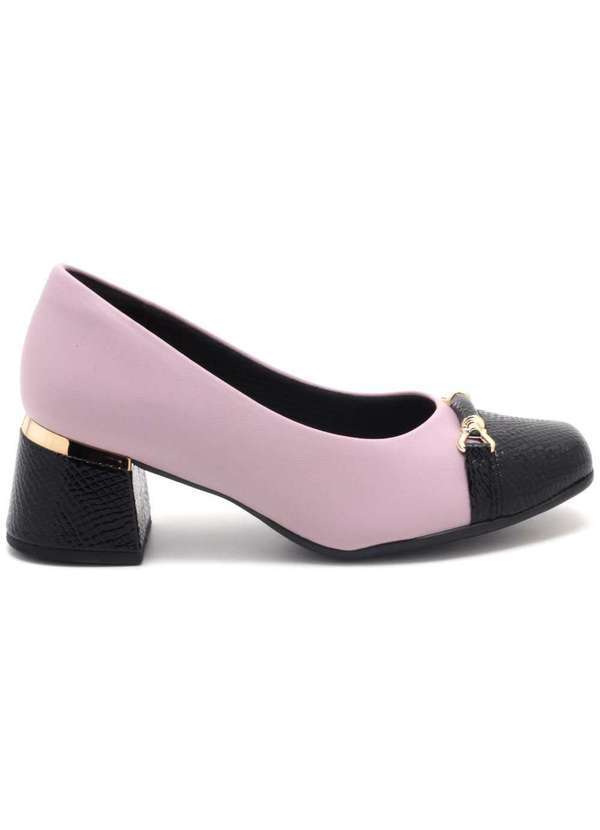 Piccadilly - Scarpin Piccadilly Salto Bloco Bico Verniz Lilas 748010-1 Lilas