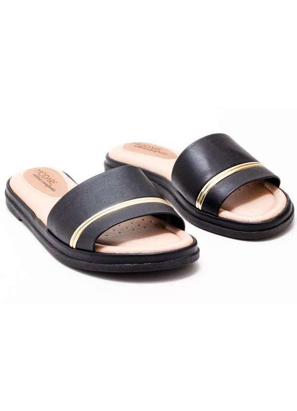 Modare - Tamanco Modare Slide Listra Ultra Conforto Preto 7139100 Preto