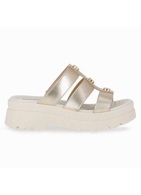 Piccadilly - Tamanco Piccadilly Anabela Ouro Metal 219001-1 Ouro