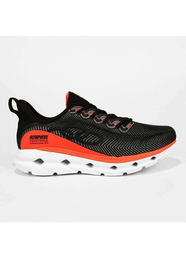Olympikus - Tenis Olympikus Perfect Unissex Preto Petala Laranja 3-170p Preto