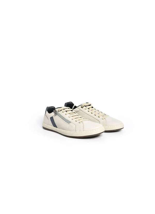 Rafarillo - Sapatênis Masculino Rafarillo Couro Gelo 65018 Gelo