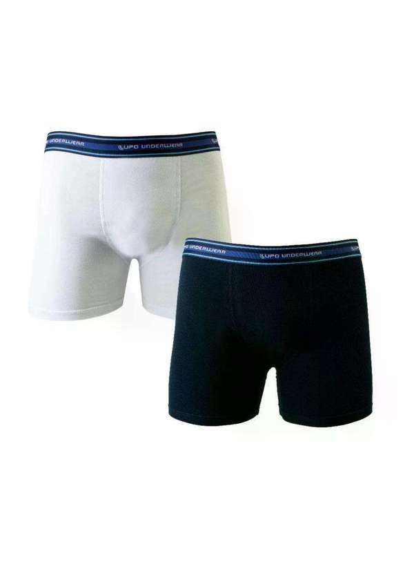 Lupo - Cueca Lupo Kit c/ 2 Boxer-Branco e Marinho-00523-088-960 Branco e Marinho