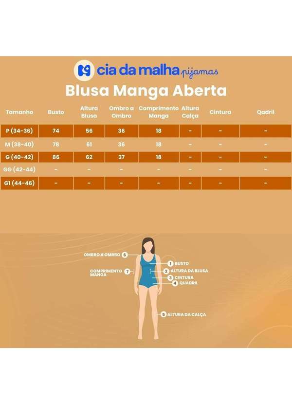 Cia da Malha - Blusa Feminina Manga Aberta Azul 2