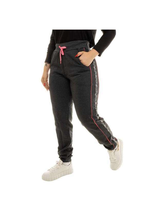Cia da Malha - Calca Moletom Feminina Adulto Neon Cinza
