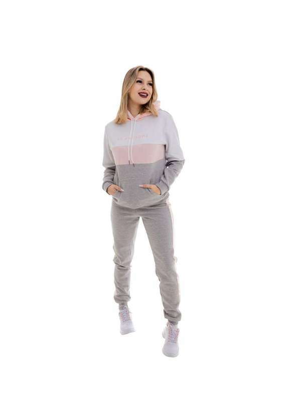 Cia da Malha - Conjunto Moletom Feminino Adulto Cinza