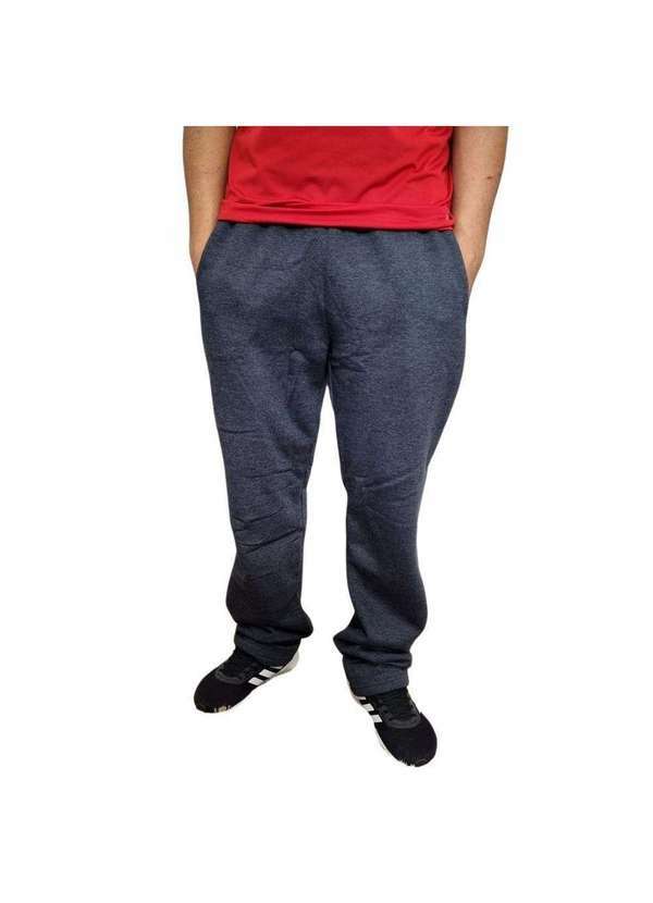 Cia da Malha - Calca Moletom Inverno Masculina Quentinho Flanelada Basica Cinza