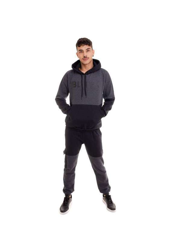 Cia da Malha - Conjunto Inverno Moletom Adulto Quentinho de Frio Cargo Black Preto