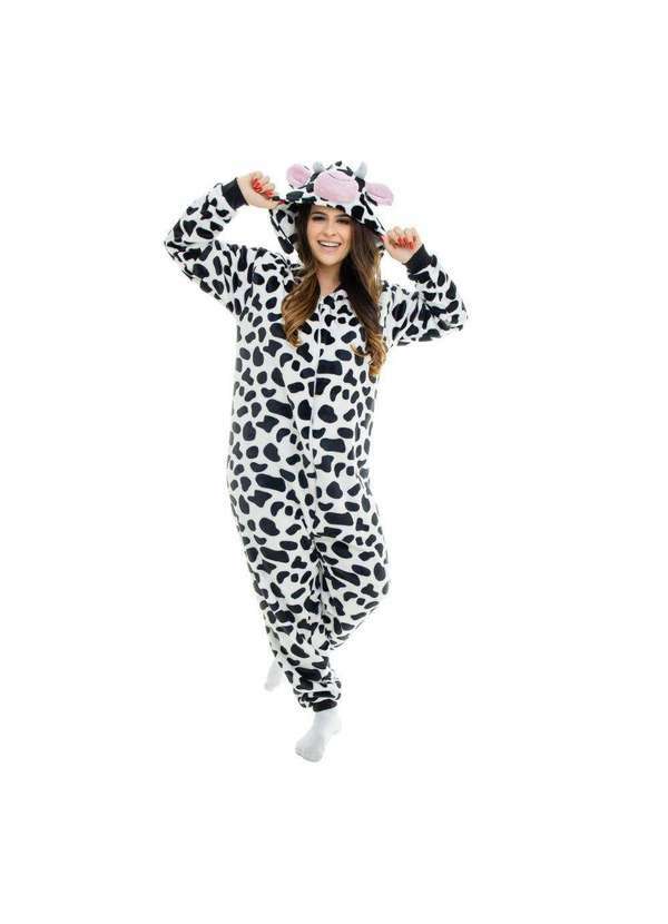 Cia da Malha - Macacao Pijama Kigurumi Fleece Adulto Branco