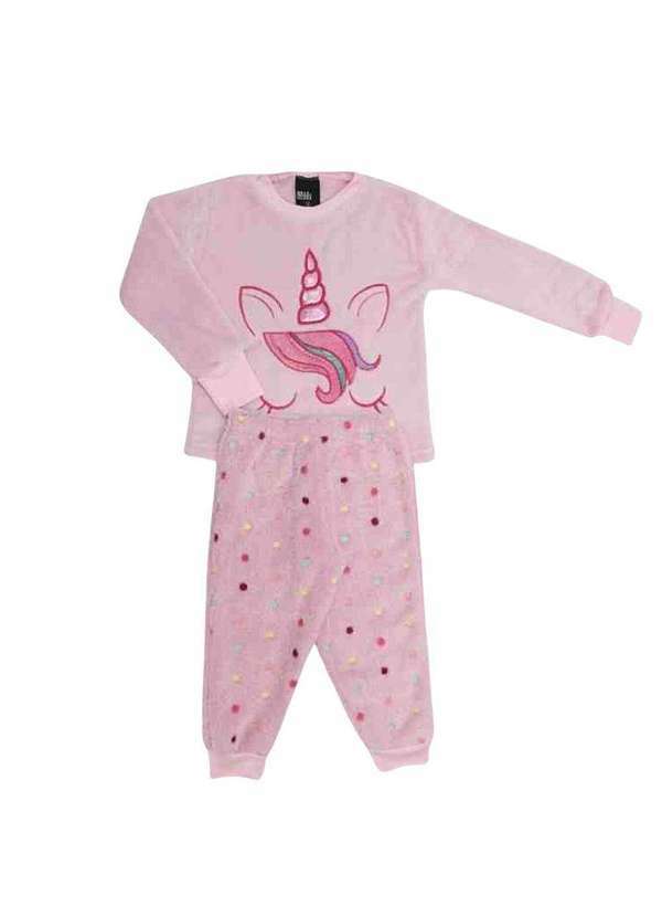 Cia da Malha - Pijama Inverno Fleece Feminino Infantil Rosa