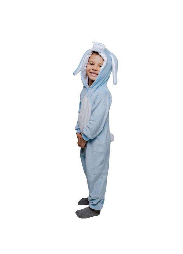 Cia da Malha - Macacao Pijama Fleece Infantil Azul