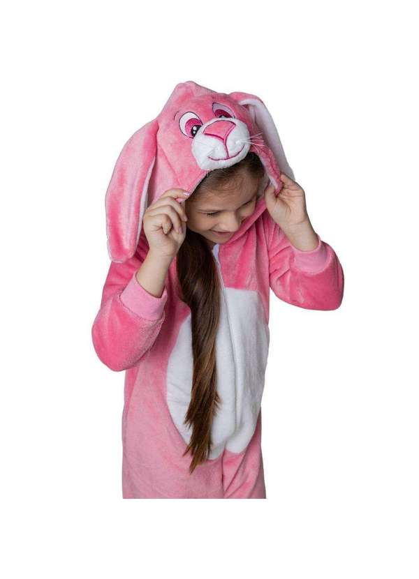 Cia da Malha - Macacao Pijama Fleece Infantil Rosa 4