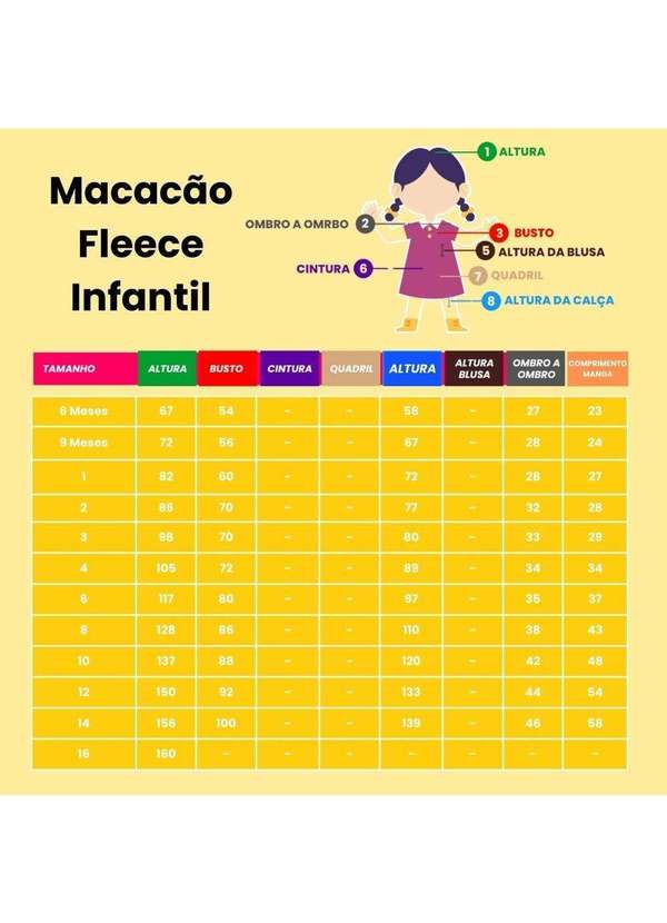 Cia da Malha - Macacao Pijama Fleece Infantil Rosa 5