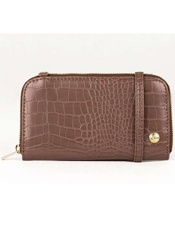 Rafitthy - Carteira Rafitthy Casual com Alca Feminina Marrom