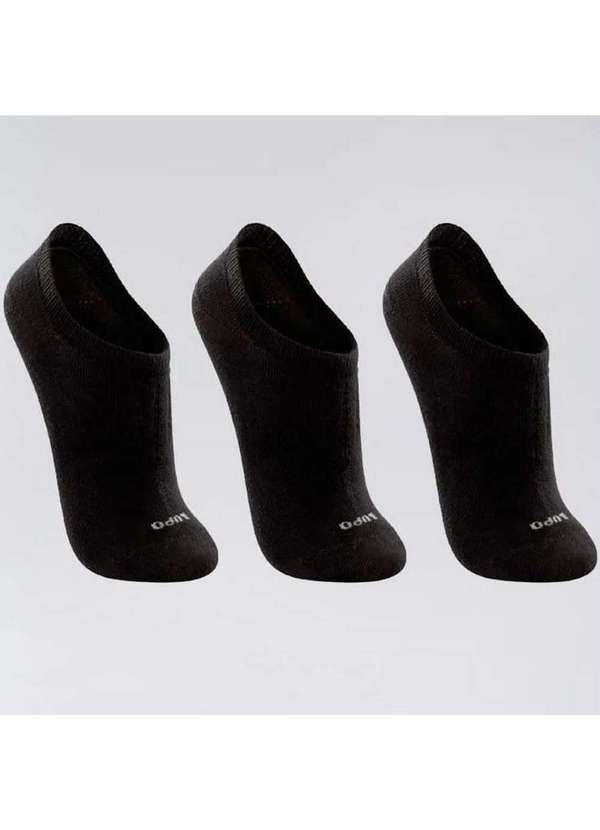 Lupo - Kit 3 pares Meia Soquete Lupo Masculina Preto