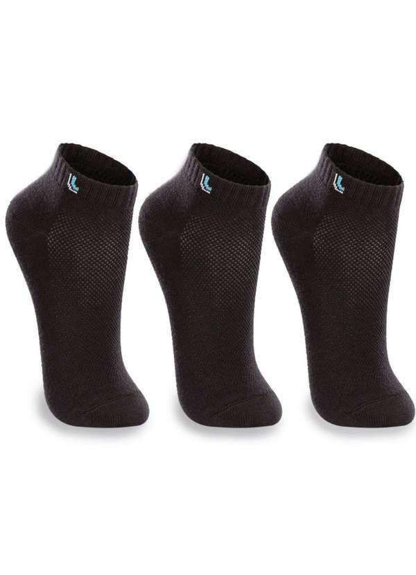 Lupo - Kit Meia Infantil Lupo Basico Cano Baixo 3 pares Preto