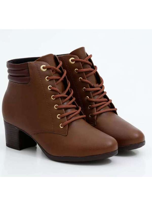 Bota Coturno Modare Conforto Feminina Marrom Marrom Cabana