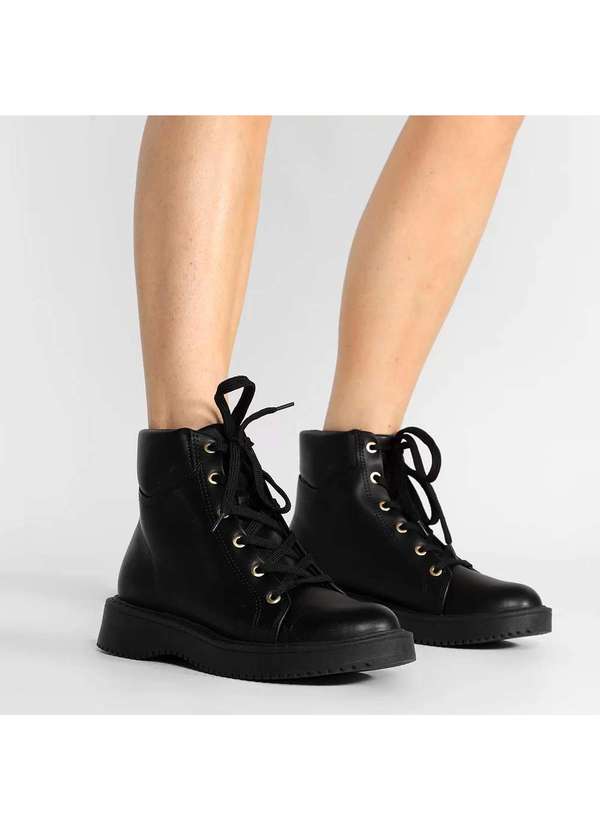 Bota Coturno Moleca Tratorada Feminina Preto Cabana Magazine