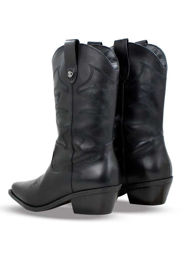 Bottero - Bota Couro Bottero Western Atanado Napoli Feminina - Preto Preto 3