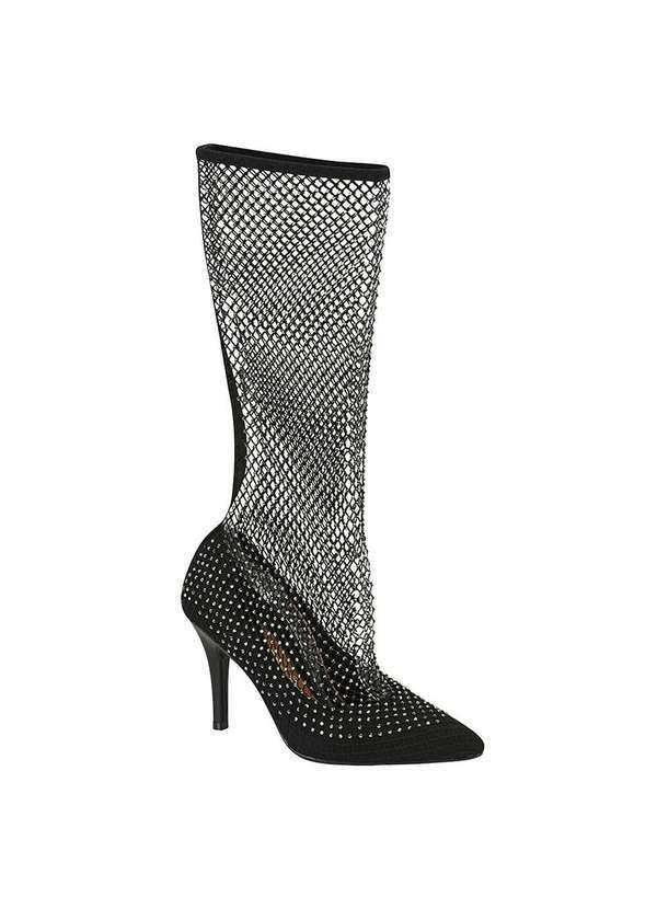 Vizzano - Bota Vizzano Rede de Cristais Meia Cano Alto - Preto Preto