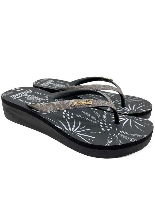 Coca Cola - Chinelo Coca Cola Tropisk Feminino Preto 3