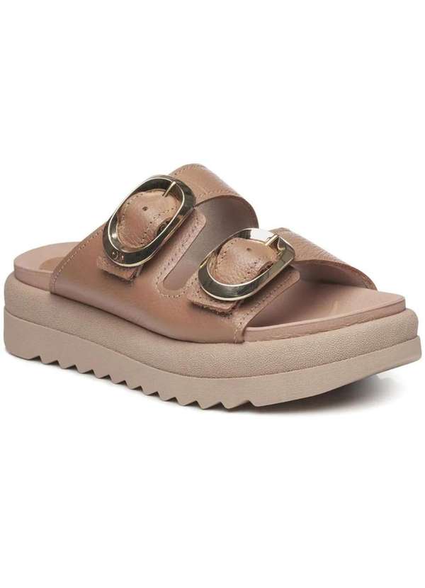 Pegada - Chinelo Couro Pegada Birken Fivelas Feminino Marrom