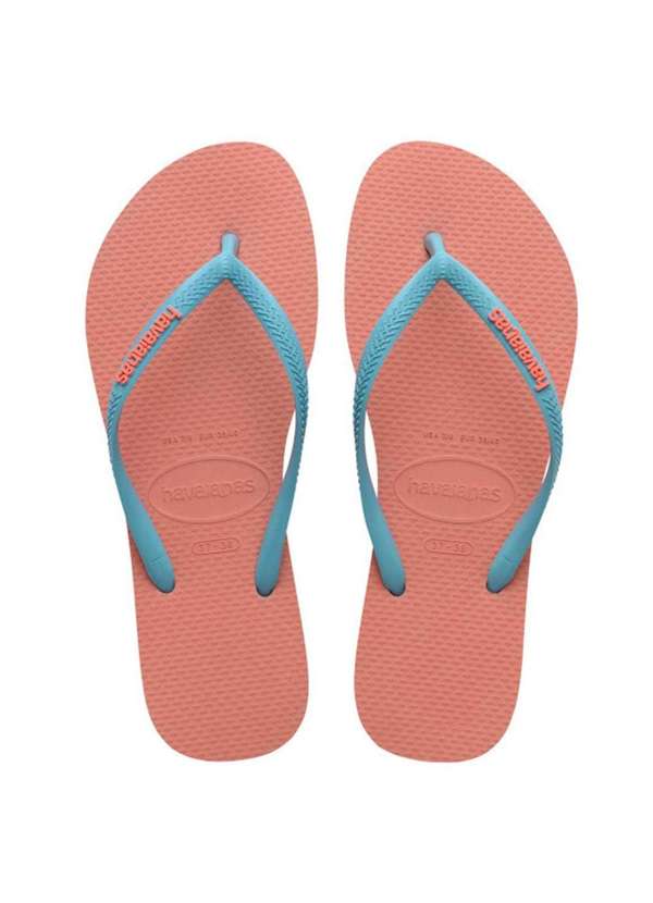 Havaianas - Chinelo Havaianas Slim Logo Pop-Up Feminina - Rosa e Azul Rosa