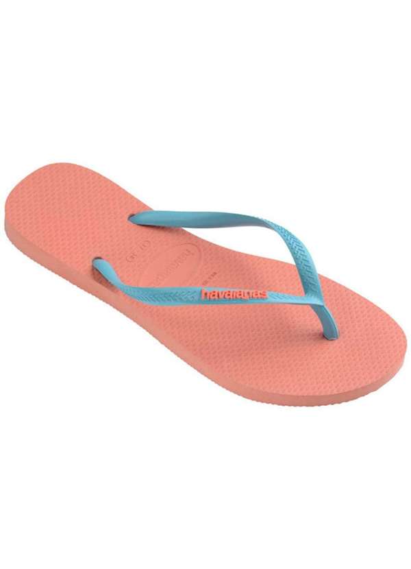 Havaianas - Chinelo Havaianas Slim Logo Pop-Up Feminina - Rosa e Azul Rosa 2