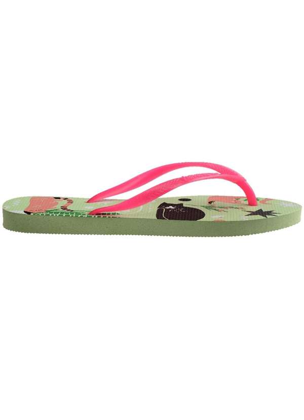 Havaianas - Chinelo Havaianas Slim Pets Feminino - Verde e Rosa Verde 3