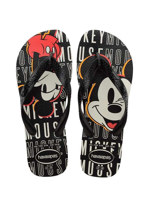 Havaianas - Chinelo Havaianas Top Disney Fc - Preto e Branco Preto