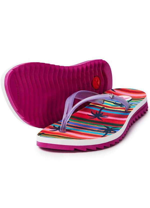 Kenner - Chinelo Kenner Ibiza Listradinha Feminino - Rosa e Branco Rosa