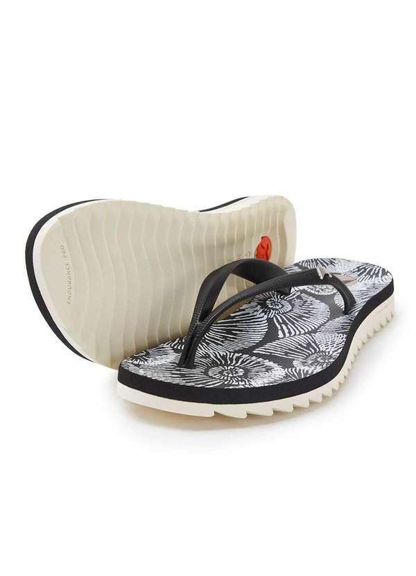 Kenner - Chinelo Kenner Ibiza Pro Spiral Flatform - Preto e Branco Preto